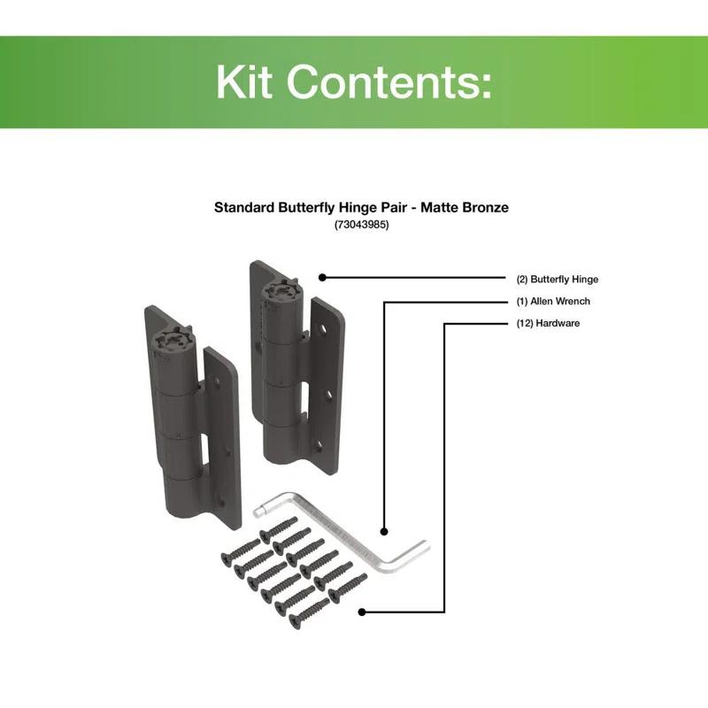 Standard Butterfly Hinge (Set of 2)
