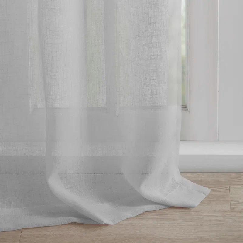 Madison Park Rosette Floral Embellished Cuff Tab Top Solid Curtain Panel