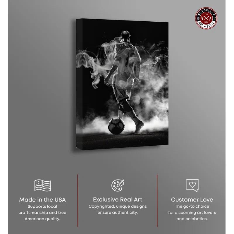 Notori Art Athlete in Smoke Canvas Black and White Art Prints by Notoriart