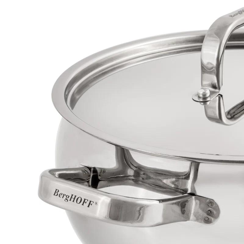BergHOFF SS 18/10 5.5 Qt Stock Pot With SS Lid, Belly Shape, 9.5"
