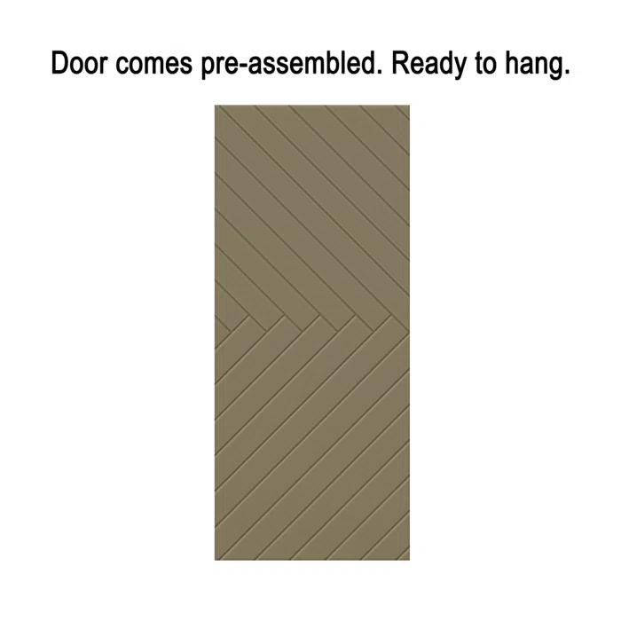 Calhome Hollow Paneled Painted with Installation Hardware Kit Barn Door