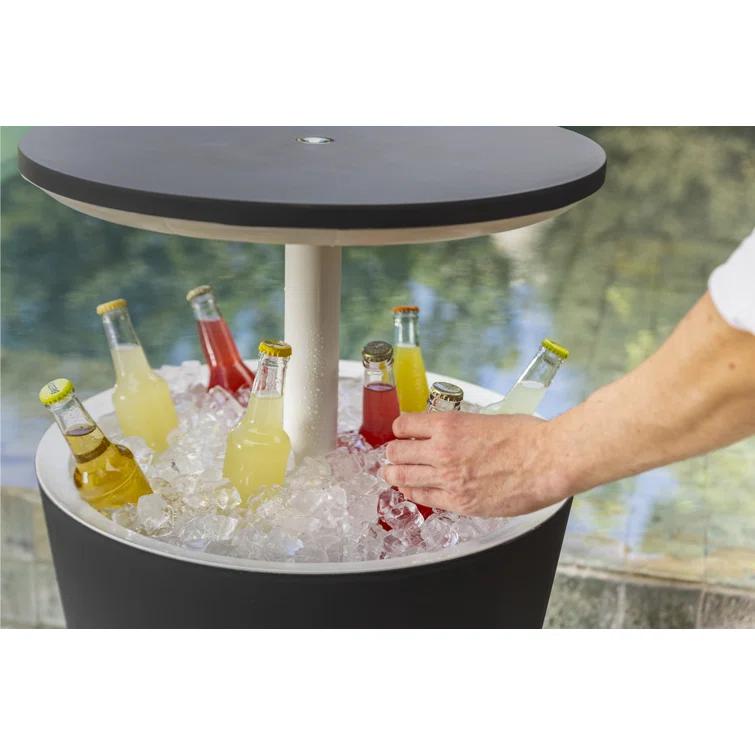 Keter Keter 32 Qt. Cool Bar Cooler Outdoor Weather Resistant Patio Furniture 2 in 1 Pop Up Cocktail Side Table and Beverage Cooler Combo