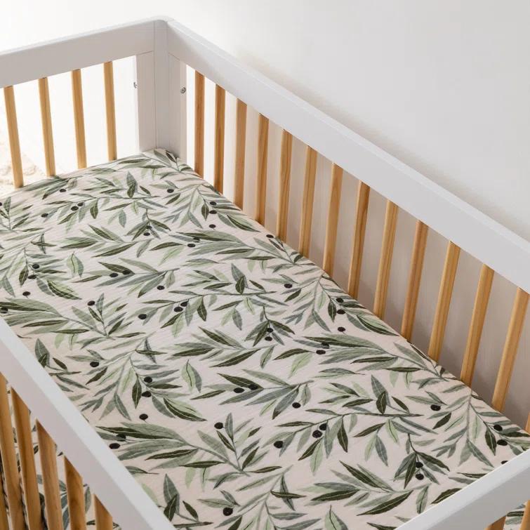 Olive Branches Fitted Crib Sheet
