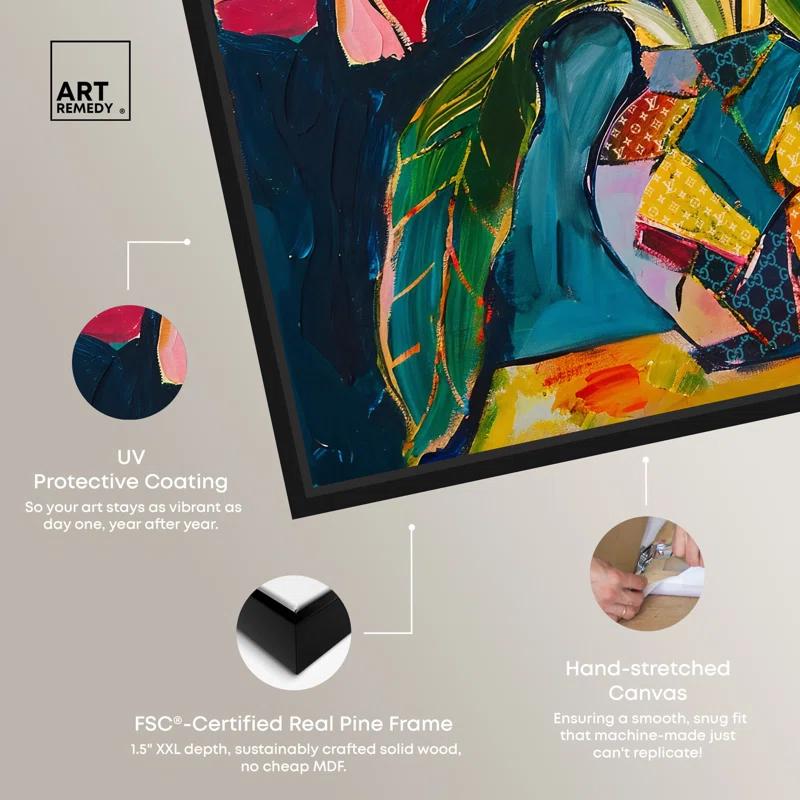 Art Remedy Art Remedy Vase Of Tropical Flowers Ii Framed Flowers In Vase Paintings 55510