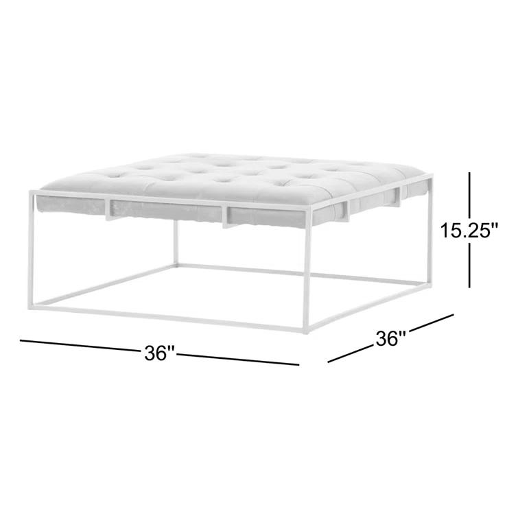 Olwina Square Leather Coffee Table