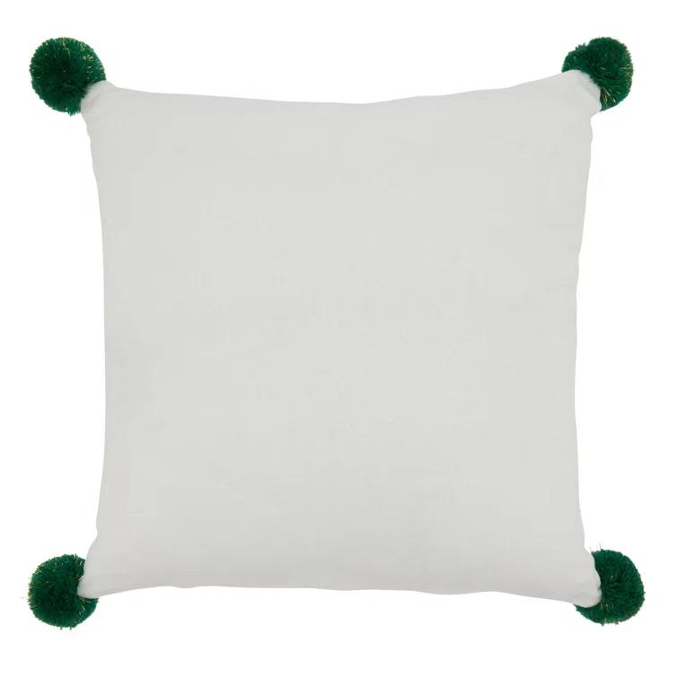 Saro Merry Martinique Collection Embroidered Cotton Throw Pillow
