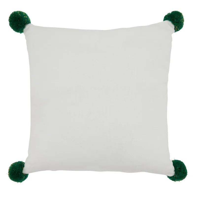 Saro Merry Martinique Collection Embroidered Cotton Throw Pillow
