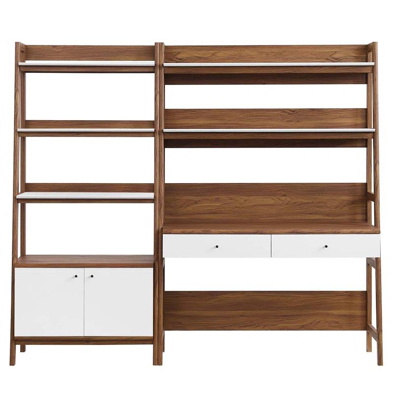 Modway Modway Bixby 2-Piece Wood Office Desk and Bookshelf