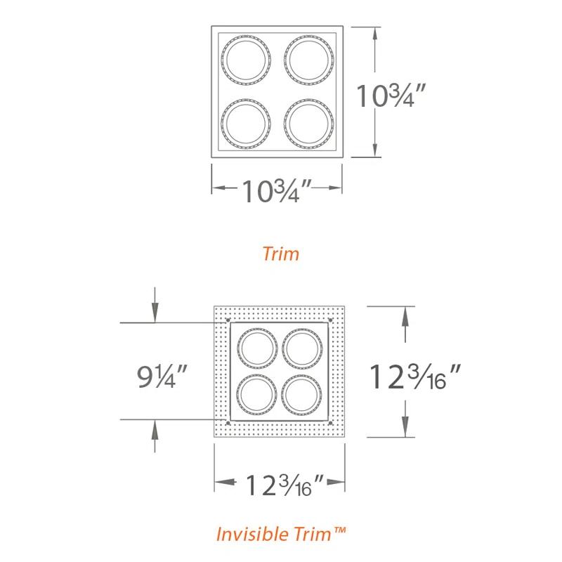 10.75'' Dimmable Multi-Spotlight Recessed Lighting Kit