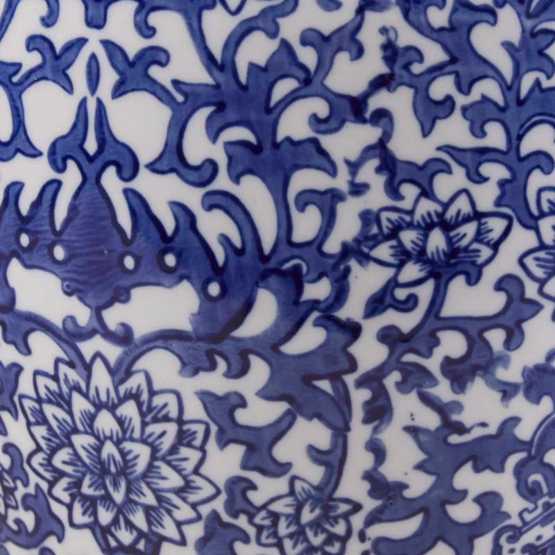 Hampton Hill Mystique Blue Ceramic Ginger Jar Table Lamp