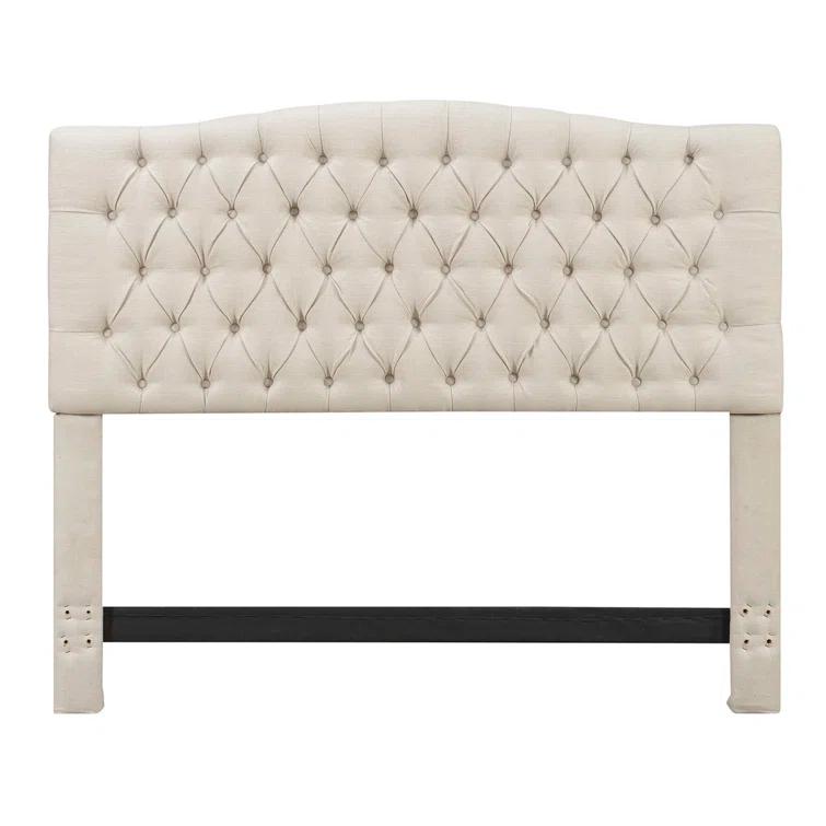 Elle Decor Elle Decor Celeste Tufted Upholstered Padded Headboard with Contemporary Button Tufting