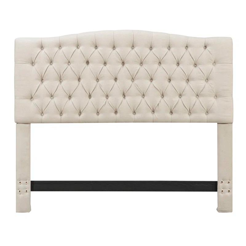 Elle Decor Elle Decor Celeste Tufted Upholstered Padded Headboard with Contemporary Button Tufting