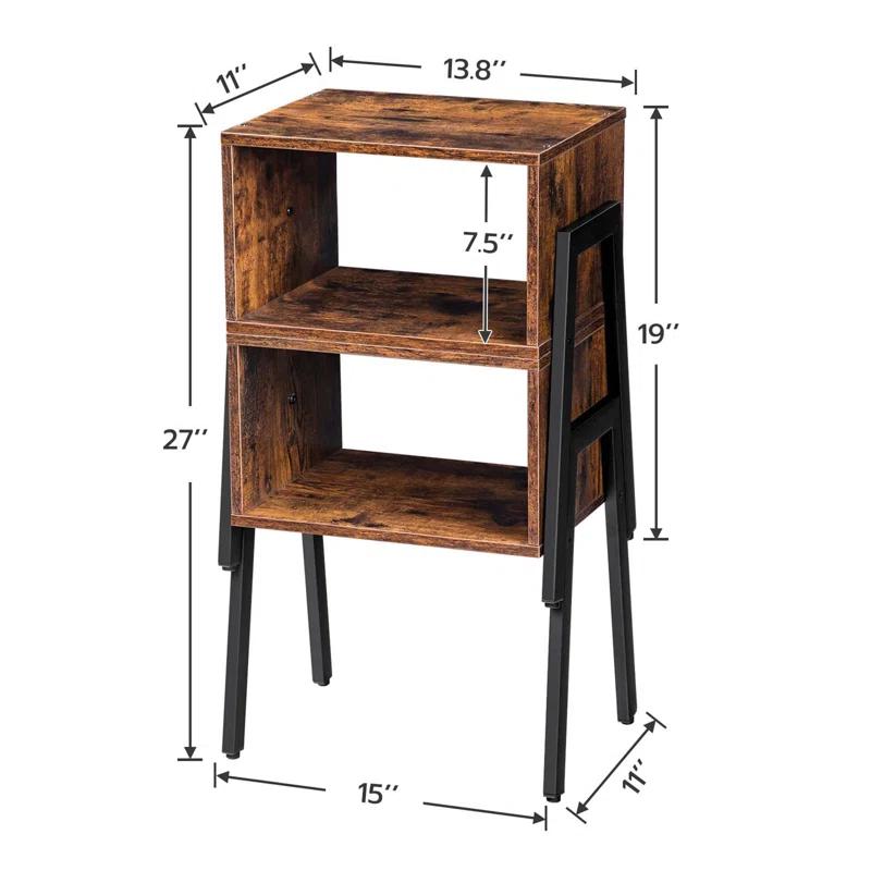 17 Stories Stackable Nightstand Set Of 2 With Open Storage Shelf - Space-Saving End Tables For Bedroom & Living Room, Multi-Functional Modern Side Tables With Adjustable Feet, Easy Assembly Design
