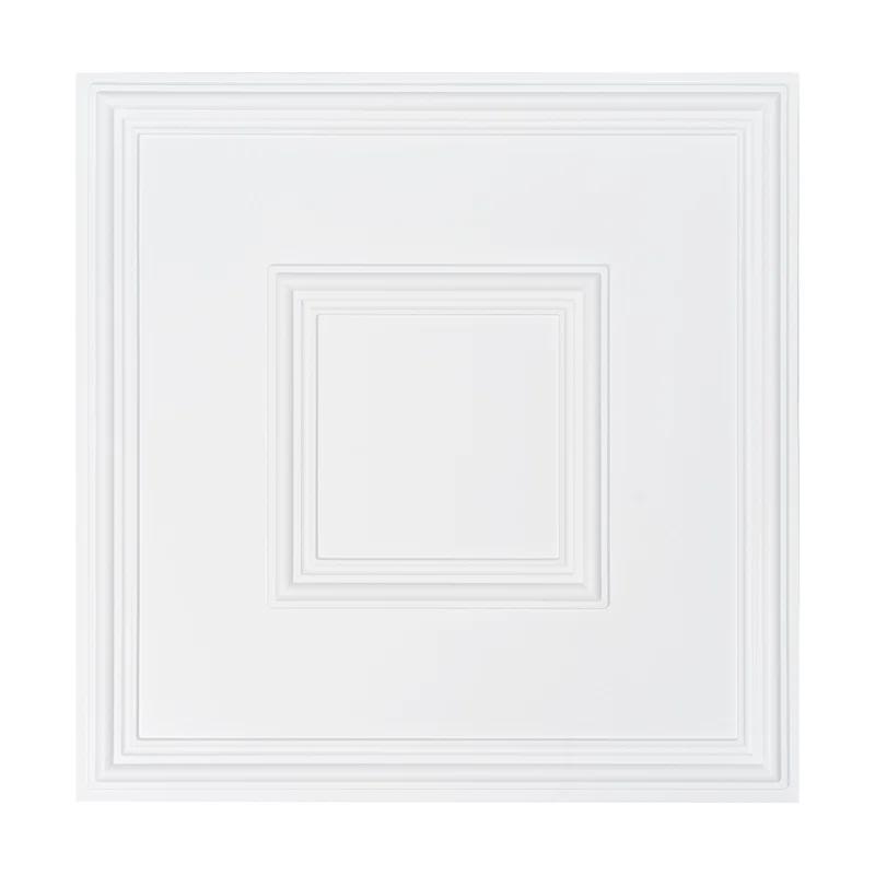 VEVOR Ceiling Tiles 12-Pack 24 x 24 in PVC Easy Installation White Geometric (Set of 12)