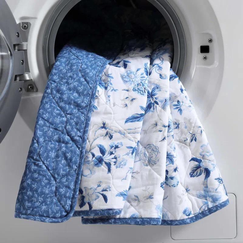 Laura Ashley Laura Ashley Breezy Floral Cotton Reversible Quilt Set
