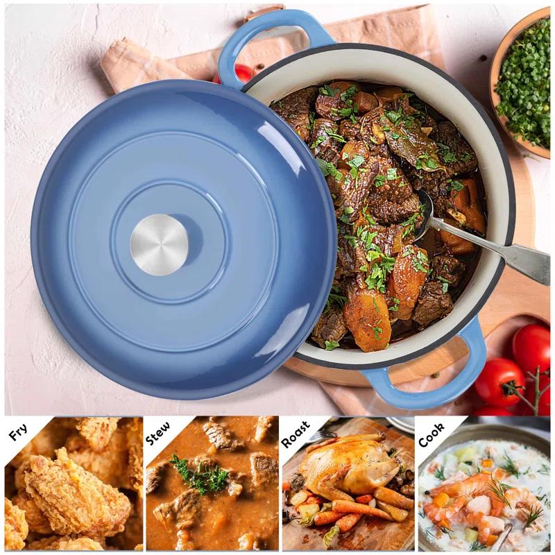 SPECIALTY FLOORING INC Dutch Oven,Enameled Cast Iron Dutch Oven Cooking Pot With Lid & Dual Handles, For Bread Baking Braising Stewing, Heavy Duty & Non Stick, Oven & All Stovetops Safe