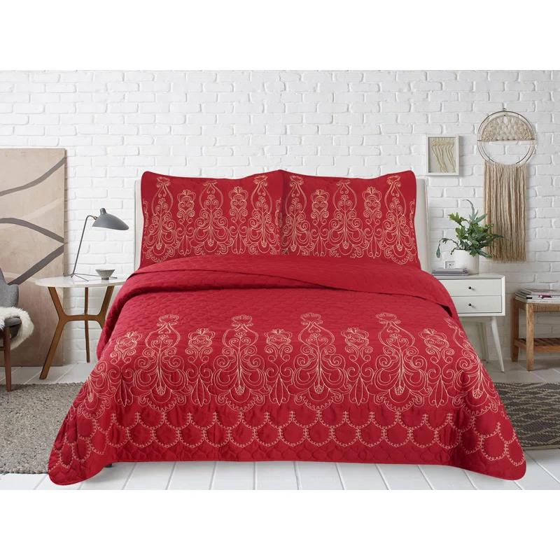 Marina Decoration Marina Elegant Ultra Soft Reversible Quilt Set & Reviews | Wayfair
