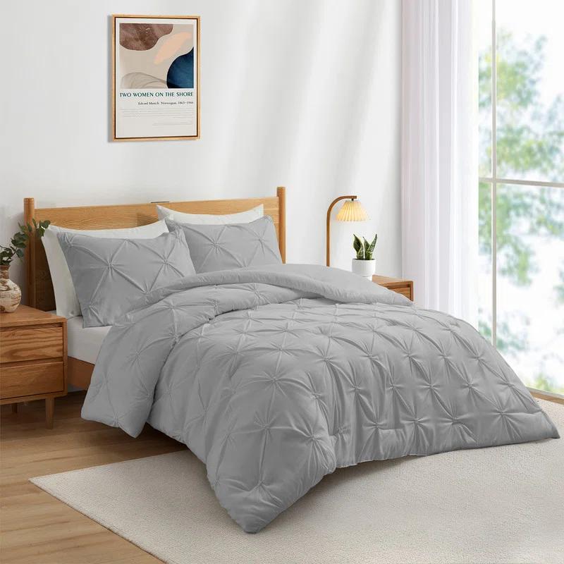 Peace Nest Box Stitch Geometric Shapes Comforter Set (Set of 3)