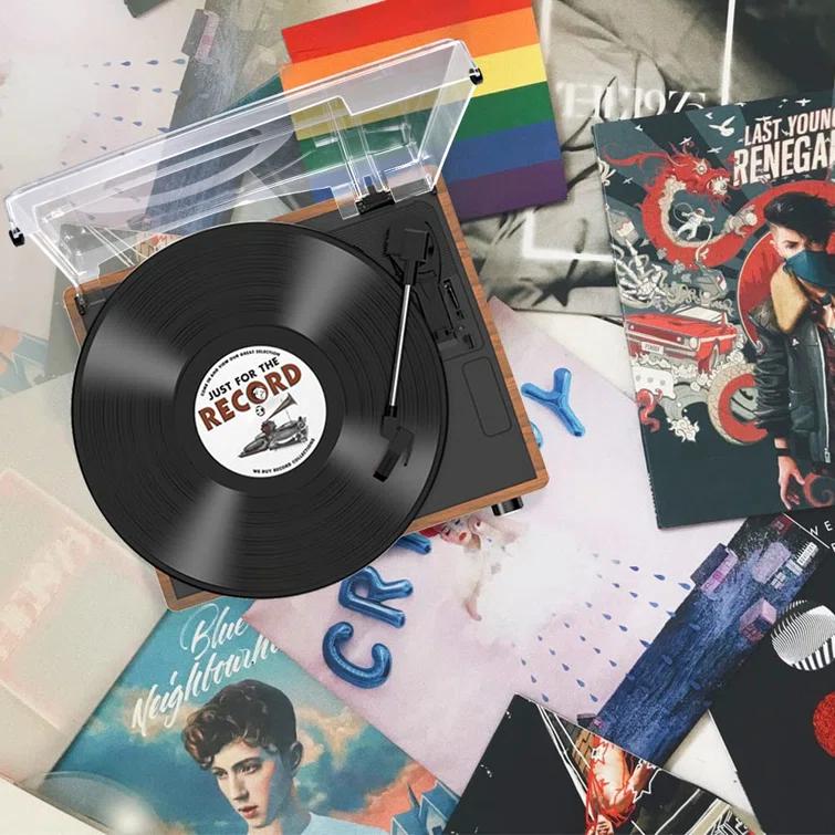 BEACHWATER POOL & SPA, LLC Vinyl Record Player With Speakers Vintage Turntable For Vinyl Records Belt-Driven Turntable Support 3-Speed Bluetooth Playback Headphone AUX RCA Line LP Vinyl Players For Sound Enjoyment Retro