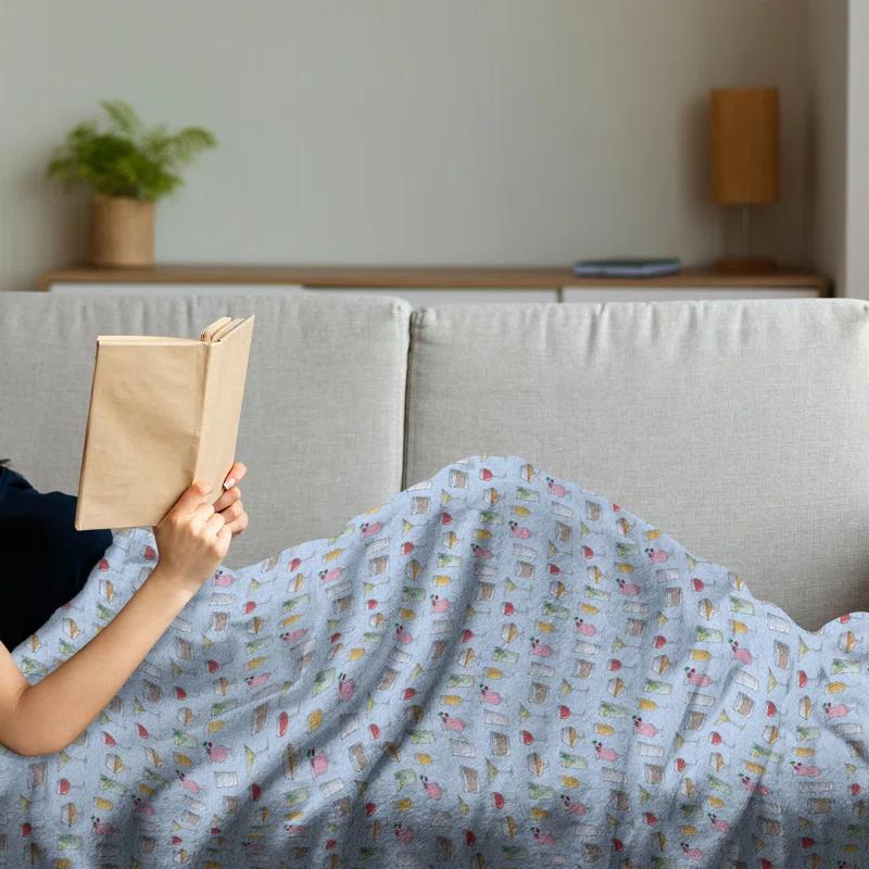 Ambesonne Ambesonne Cocktail Fleece Throw Blanket Alcoholic Beverages Modern Multicolor