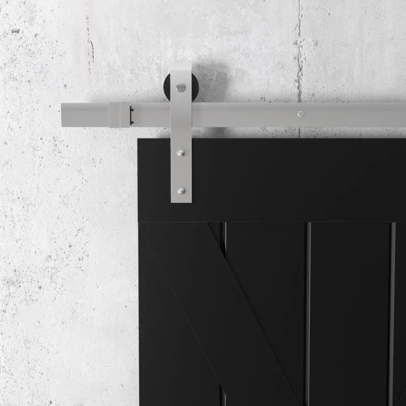 Urban Woodcraft 40'' x 83'' Solid Wood Paneled Painted with Installation Hardware Kit Barn Door