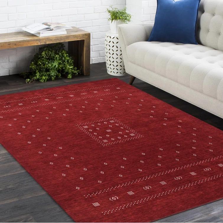 Cyrena Hand-Loomed Wool Rug - Red / 6' x 9'