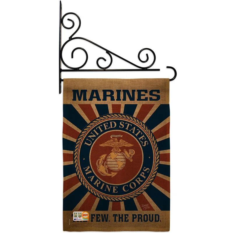 Breeze Decor Double Sided 18.5'' H x 13'' W Burlap Flag Set