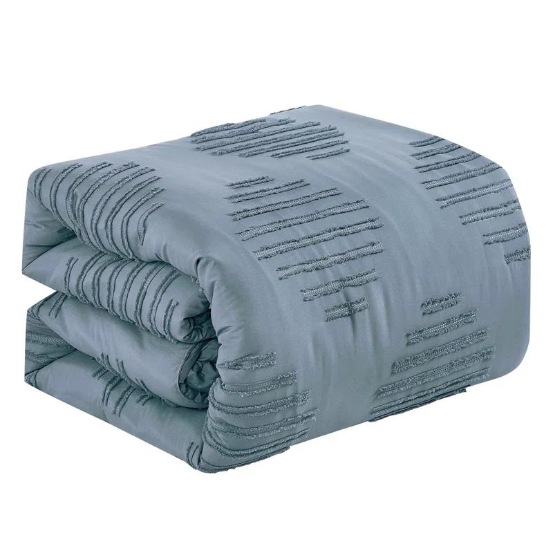 Home Mart Goods 7 Piece Teal Blue Geometric Bedding Comforter Set