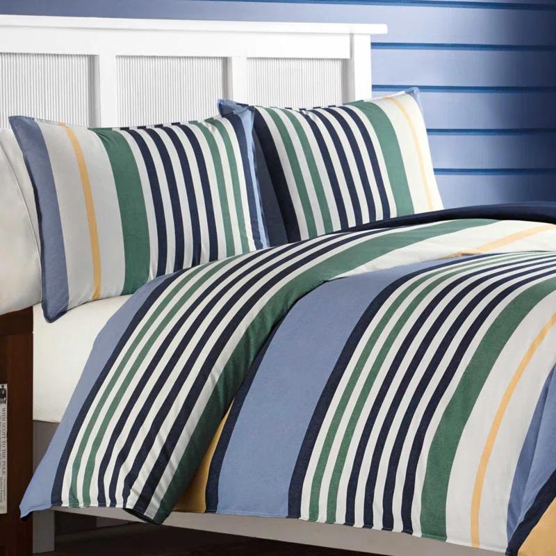 Nautica Dover Cotton Reversible Blue Comforter Set