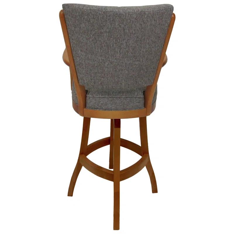 Tobias Designs Custom Wood Bar Stools Swivel Upholstered Counter Stool with Solid Wood Frame