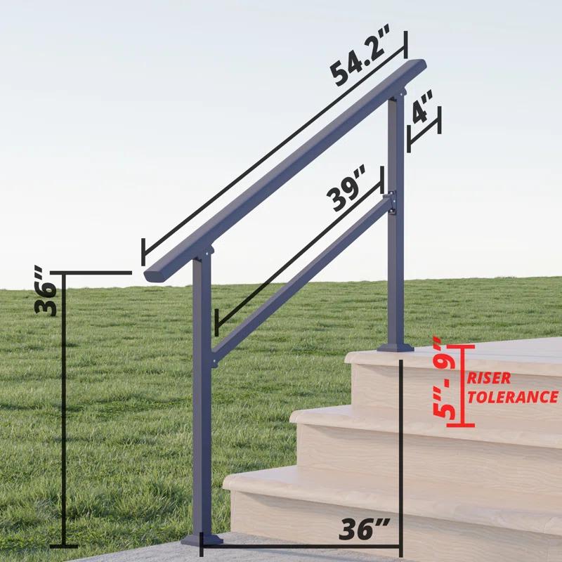 CR Home Hand Rails for Outdoor Steps for Porch, Deck, & Balcony Railing