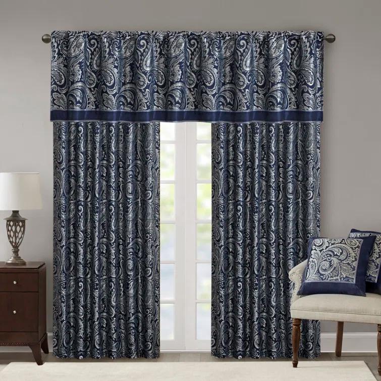 Madison Park Aubrey Jacquard Single Window Valance