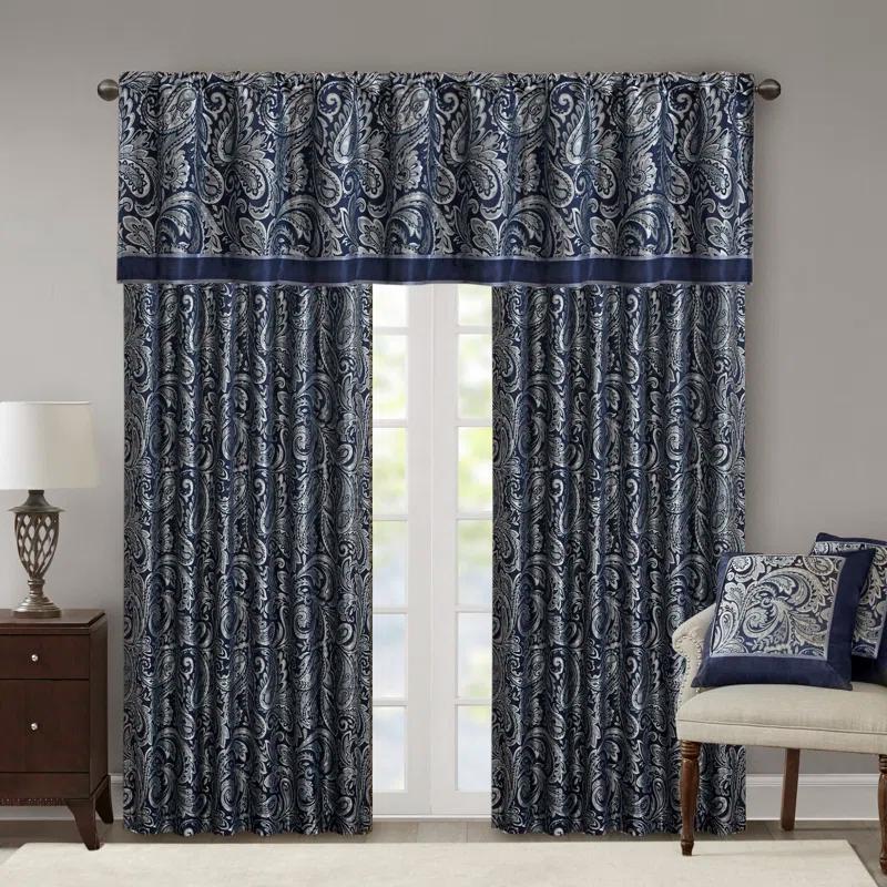 Madison Park Aubrey Jacquard Single Window Valance