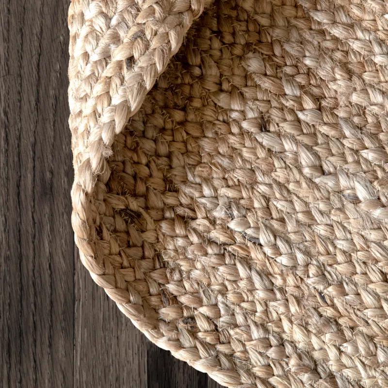 Highland Dunes Bendooragh Hand-Braided Jute Natural Area Rug