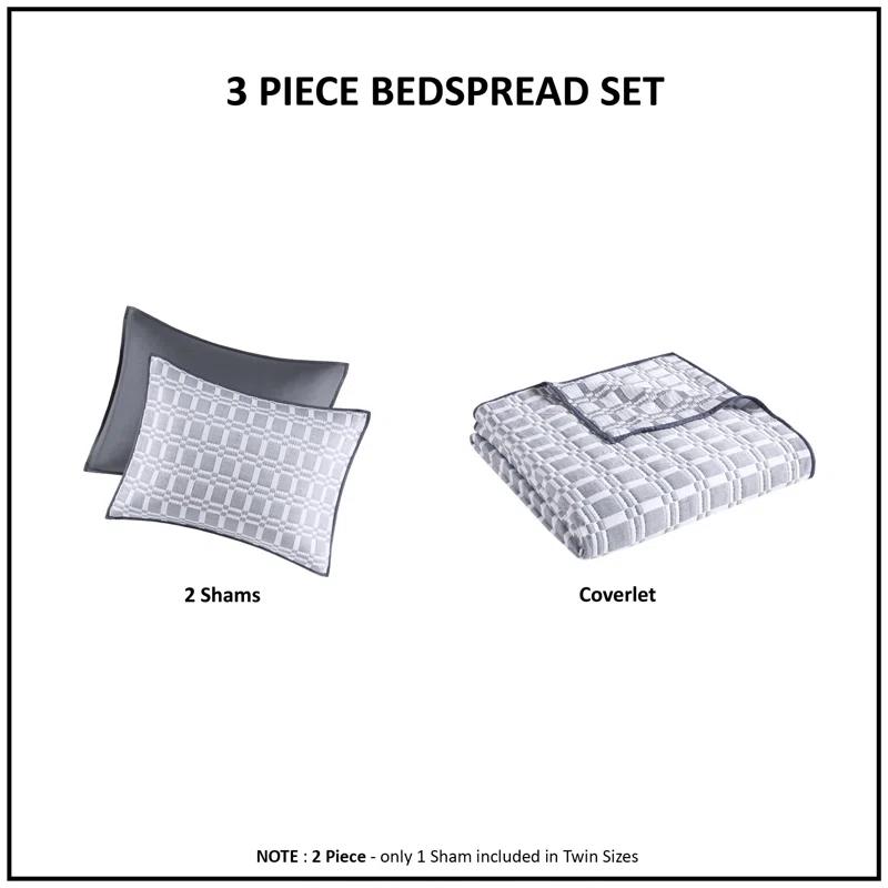 510 Design Harlow 3 Piece Reversible Matelasse Coverlet Set