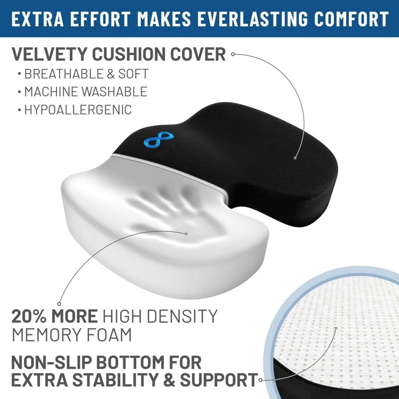 BEACHWATER POOL & SPA, LLC Doctor Recommended Memory Foam Seat Cushions For Office Chairs -  Eligible Tailbone Pain Relief Cushion, Sciatica & Back Support, Office Chair Cushion & Car Seat Cushion