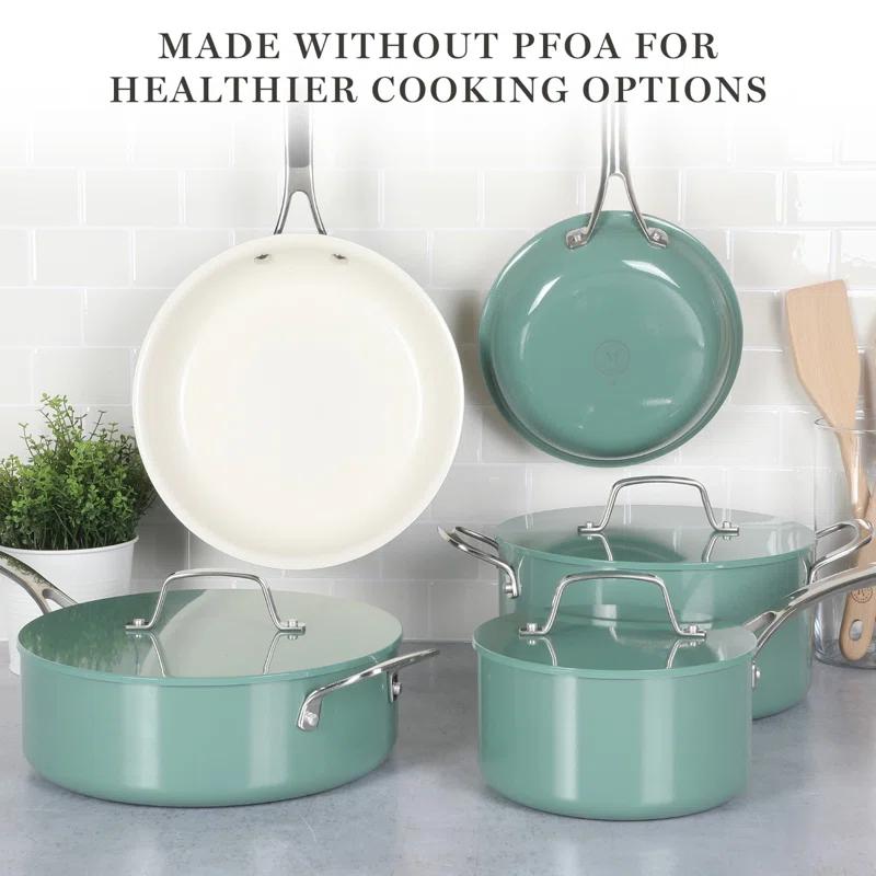 Martha Stewart Galway 10 Piece Aluminum Cookware Set w/Alum Lid