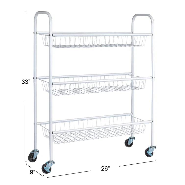 Household Essentials Metal Free Standing Laundry Cart with Wheels