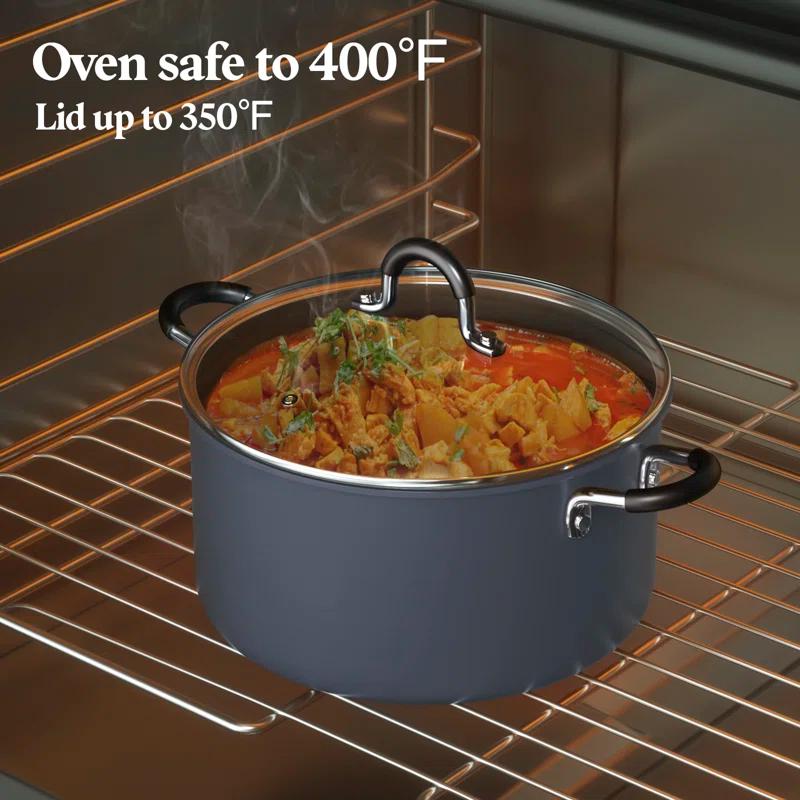 Cook N Home Professional Hard Anodized Pots and Pans Set Nonstick, Kitchen Cookware Set, Black