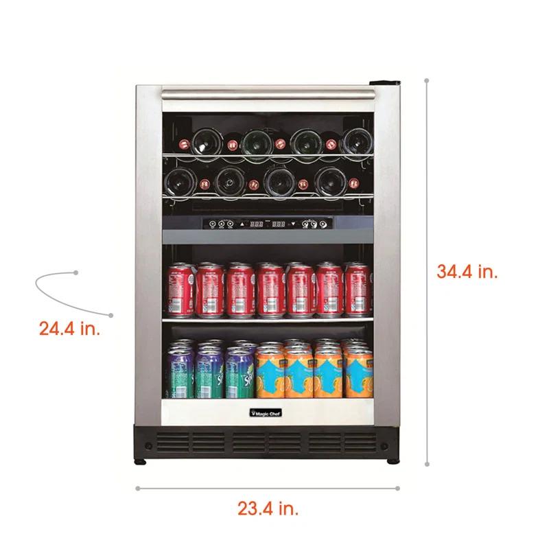 Magic Chef Magic Chef Dual Zone 23.4'' 44 Bottle with Reversible Door