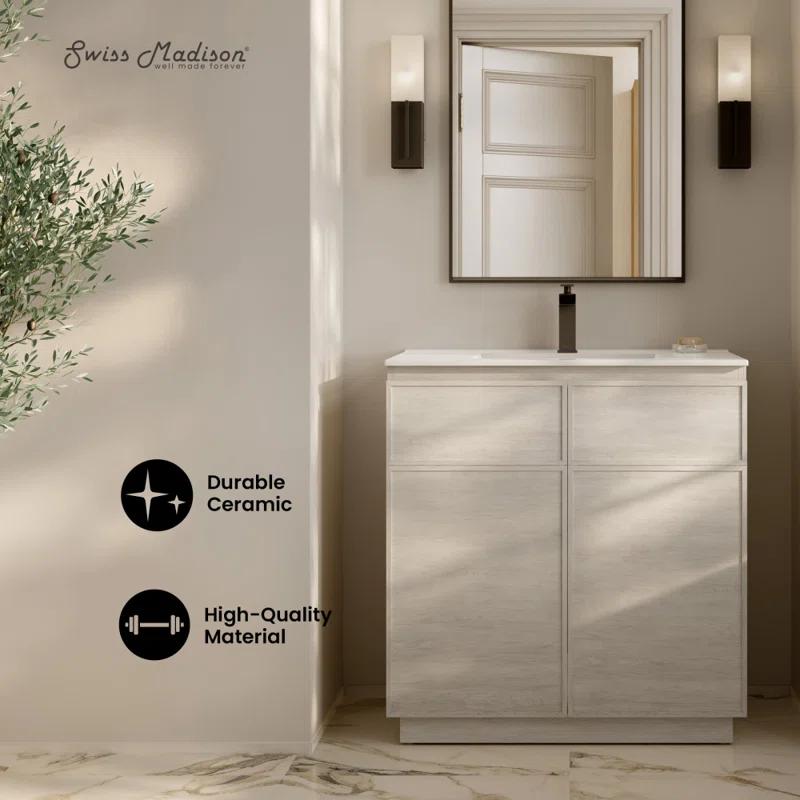 Swiss Madison St. Tropez 36" Freestanding Bathroom Vanity With Sink Top