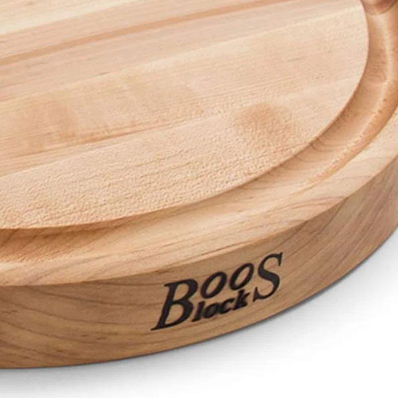 John Boos Chef's Collection Round Maple Cutting Board with Groove