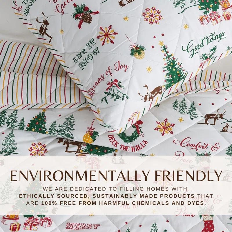 FreshFolds Vibrant & Cheerful Christmas Quilt Set