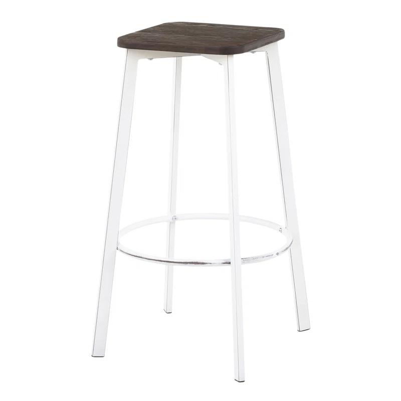 Wenty Clara Upholstered Counter Stool with Metal Frame (Set of 2)