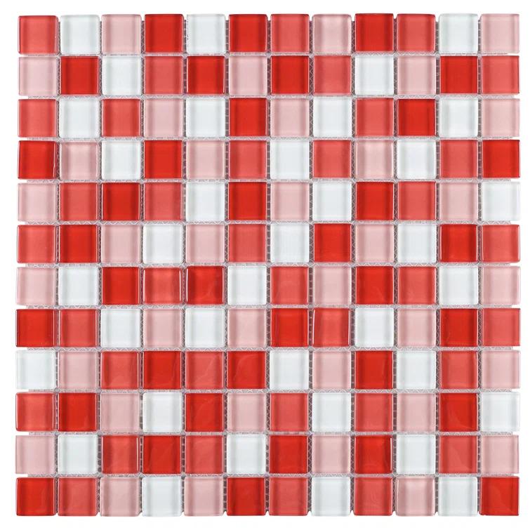 Supreme Tile Glare 11.82 in. x 11.82 in. Squares Glossy Glass Mosaic Tile