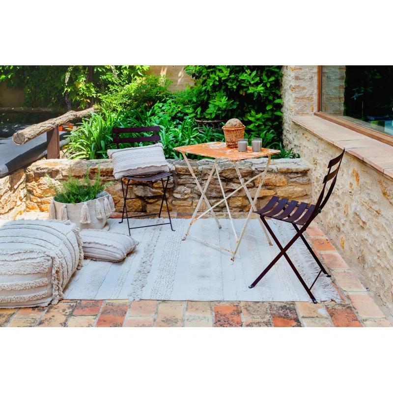 Lorena Canals Solid Color Handmade Tufted Rectangle 5'7" x 8' Cotton Area Rug in Natural