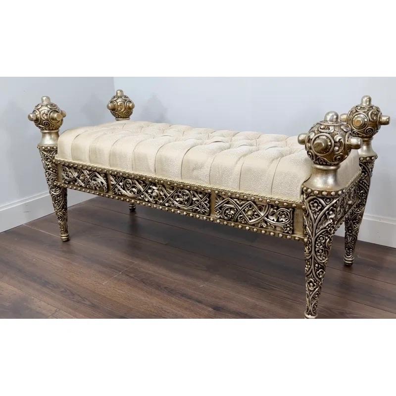 AFD Home Linen Blend Upholstered Bench