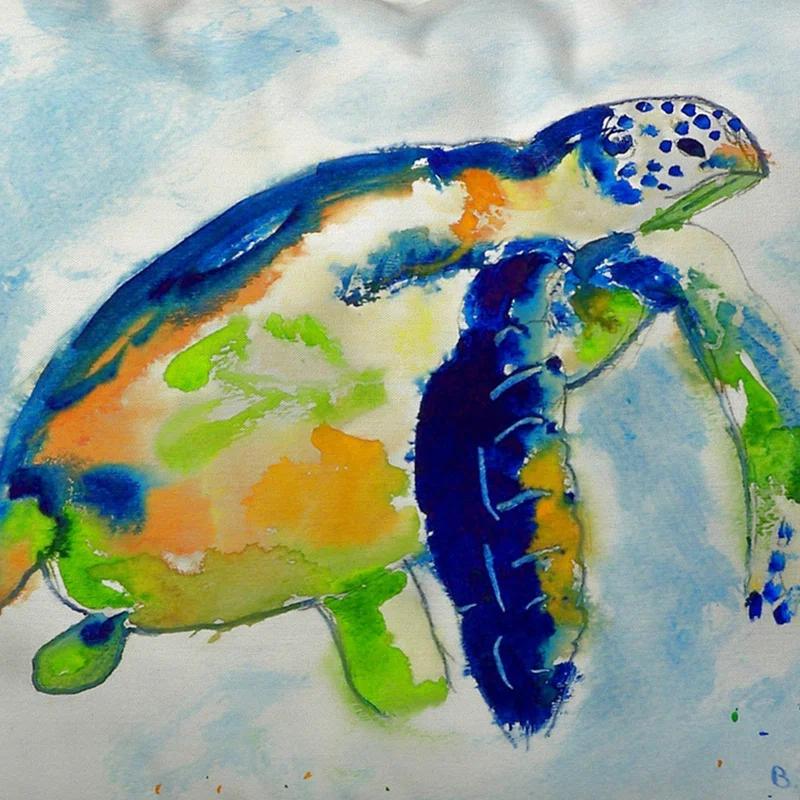 Betsy Drake Interiors Sea Turtle Indoor/Outdoor Reversible Throw Pillow