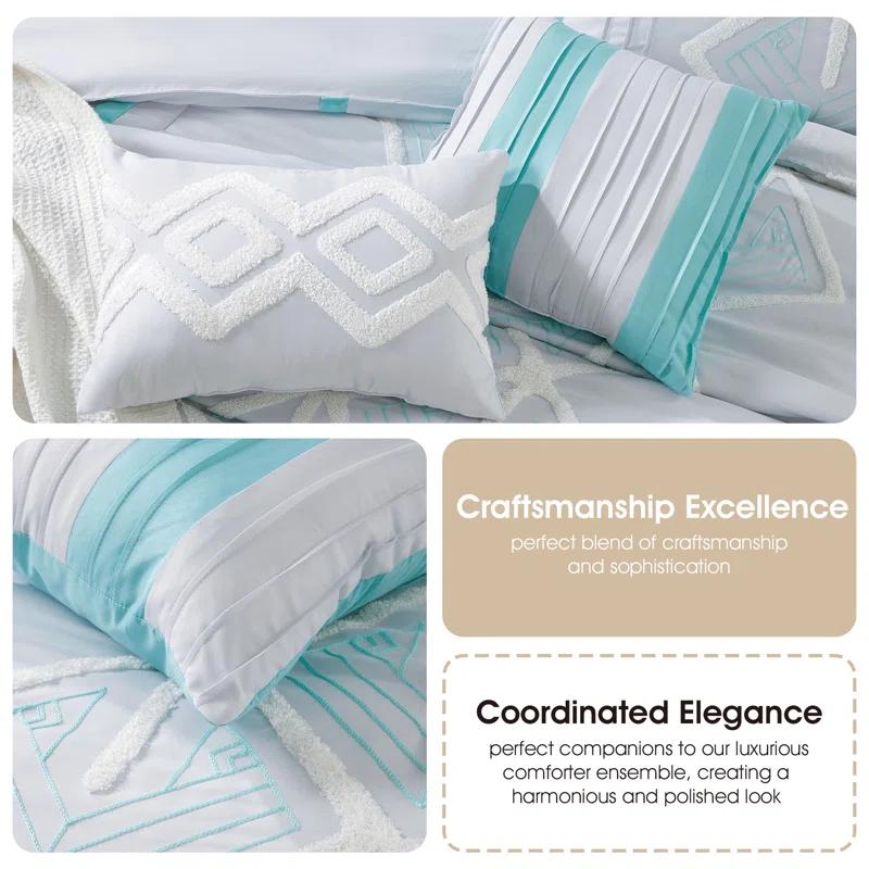 Nanshing America, Inc Vernice 7 Piece Geometric Comforter Set