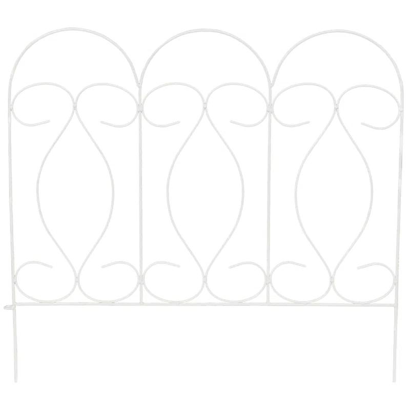 SunnyDaze Decor Traditional 24" x 24" Steel Decorative Garden Fence Panels (Set of 5)